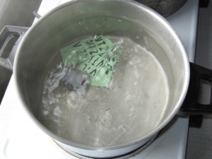 put into boiling water
